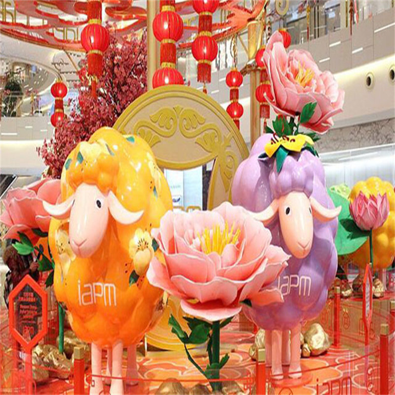 商场节日美陈玻璃钢圆球雕塑树脂彩绘卡通气球笑脸蛋壳道具模型